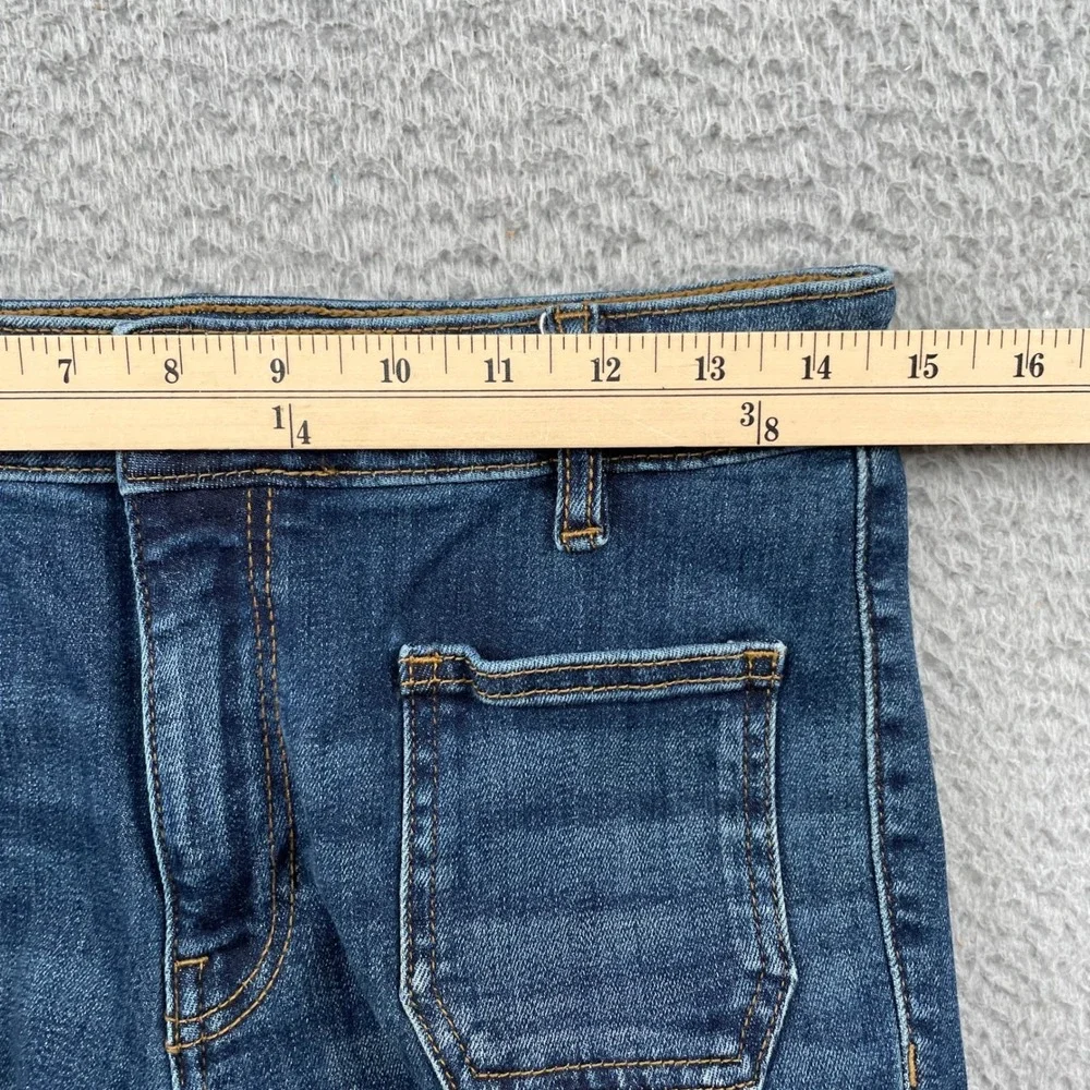 KUT from the Kloth Jeans Women 4P Blue Ana High Rise Flare Front Patch Pockets - Picture 8 of 10